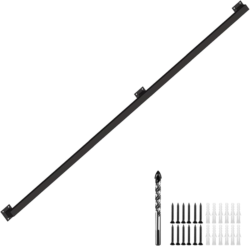 Barandilla hierro negro 9ft escaleras cubiertas antiderrap