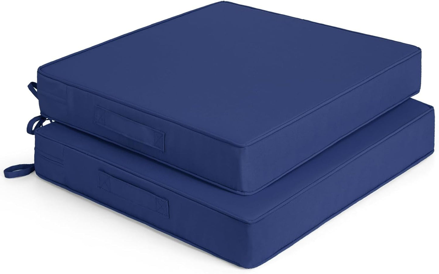 2 Cojines Asiento Exterior 20x20x3" Impermeables Azul