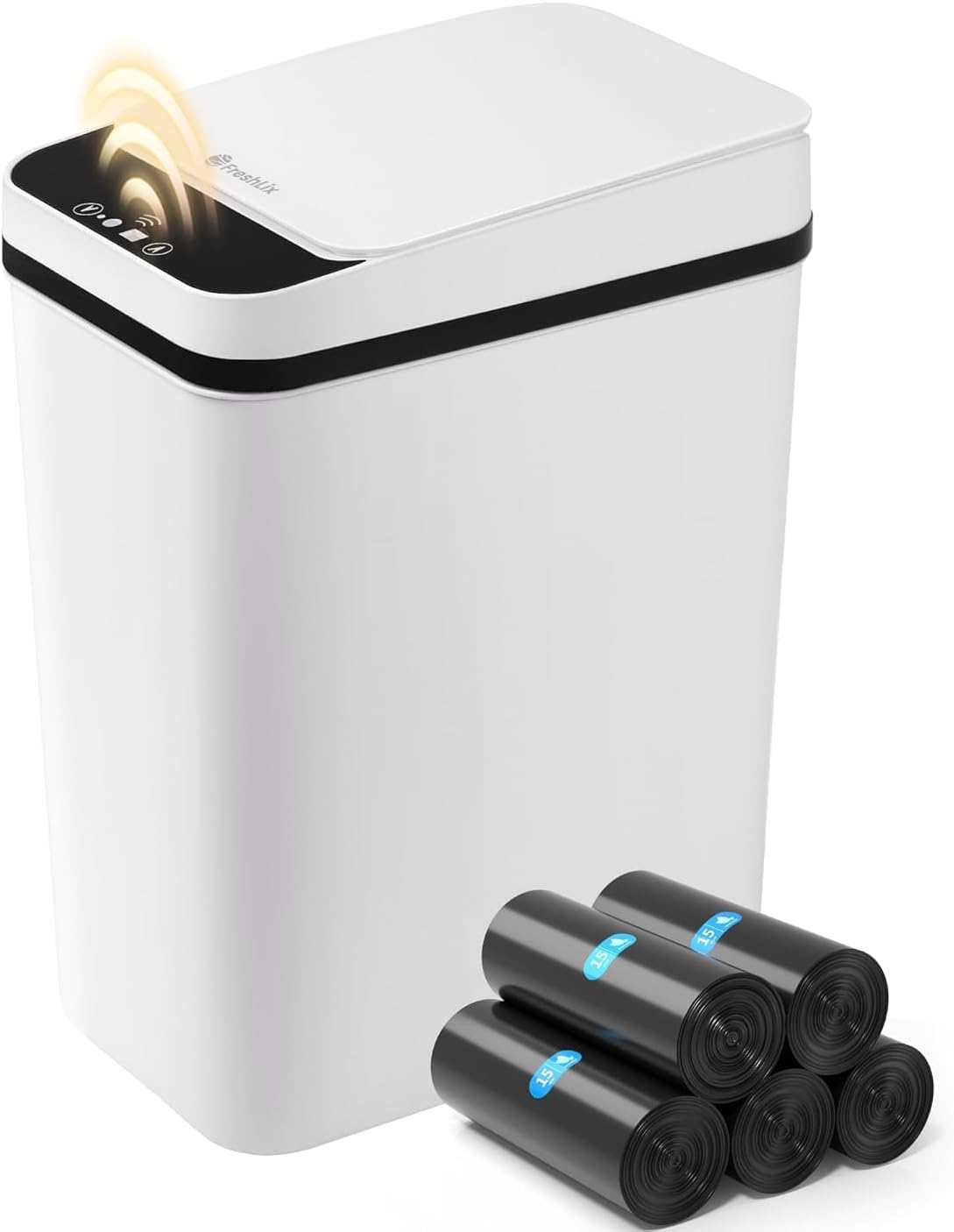Cubo basura baño tapa 2.6gal sin contacto impermeable