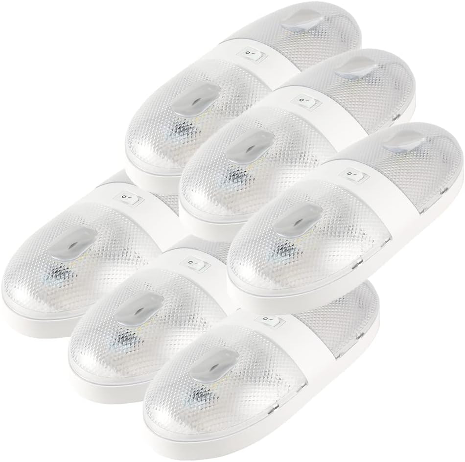 Luz techo doble LED 12V con interruptor pack 6