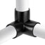 Codo 3 vías 1/2pulg para muebles PVC negro pack 12