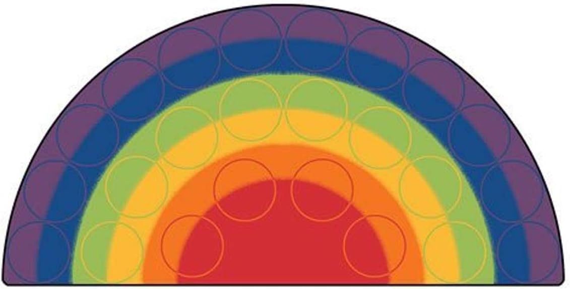 Alfombra asiento aula 6x12ft semicírculo multicolor