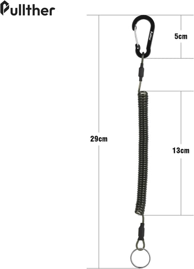 Cordón espiral con mosquetón para herramientas antipérdida