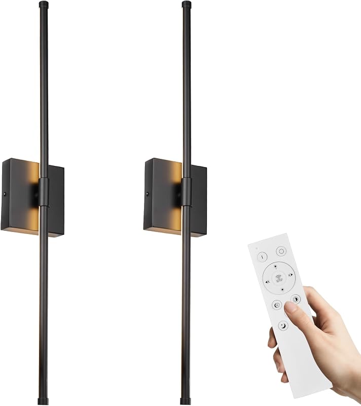 Apliques pared LED control remoto 2 pzas 5 colores