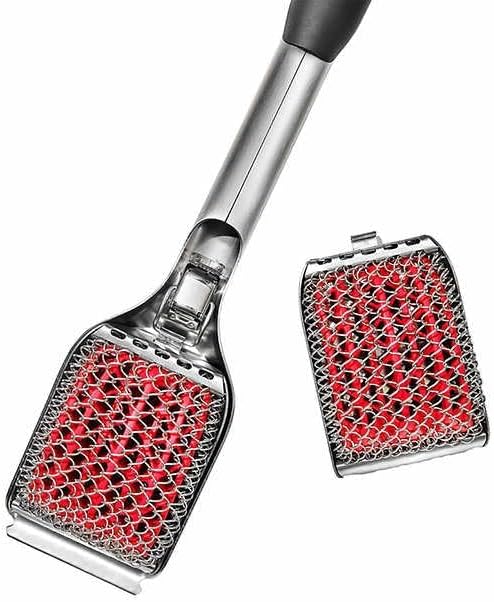 Cepillo parrilla espiral acero inox cabezal reemplazable