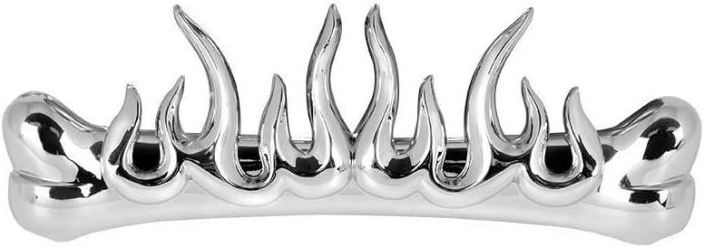 Emblema adhesivo llama plástico cromado