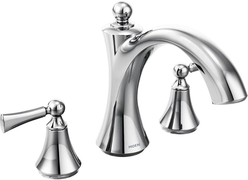 Grifo bañera romana Moen T653 Wynford cromo dos manijas