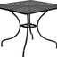 Mesa patio acero cuadrada negra 35.5pulg interiores