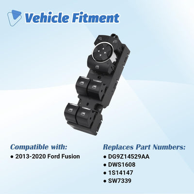 Interruptor ventana conductor comp Ford Fusion 13-20