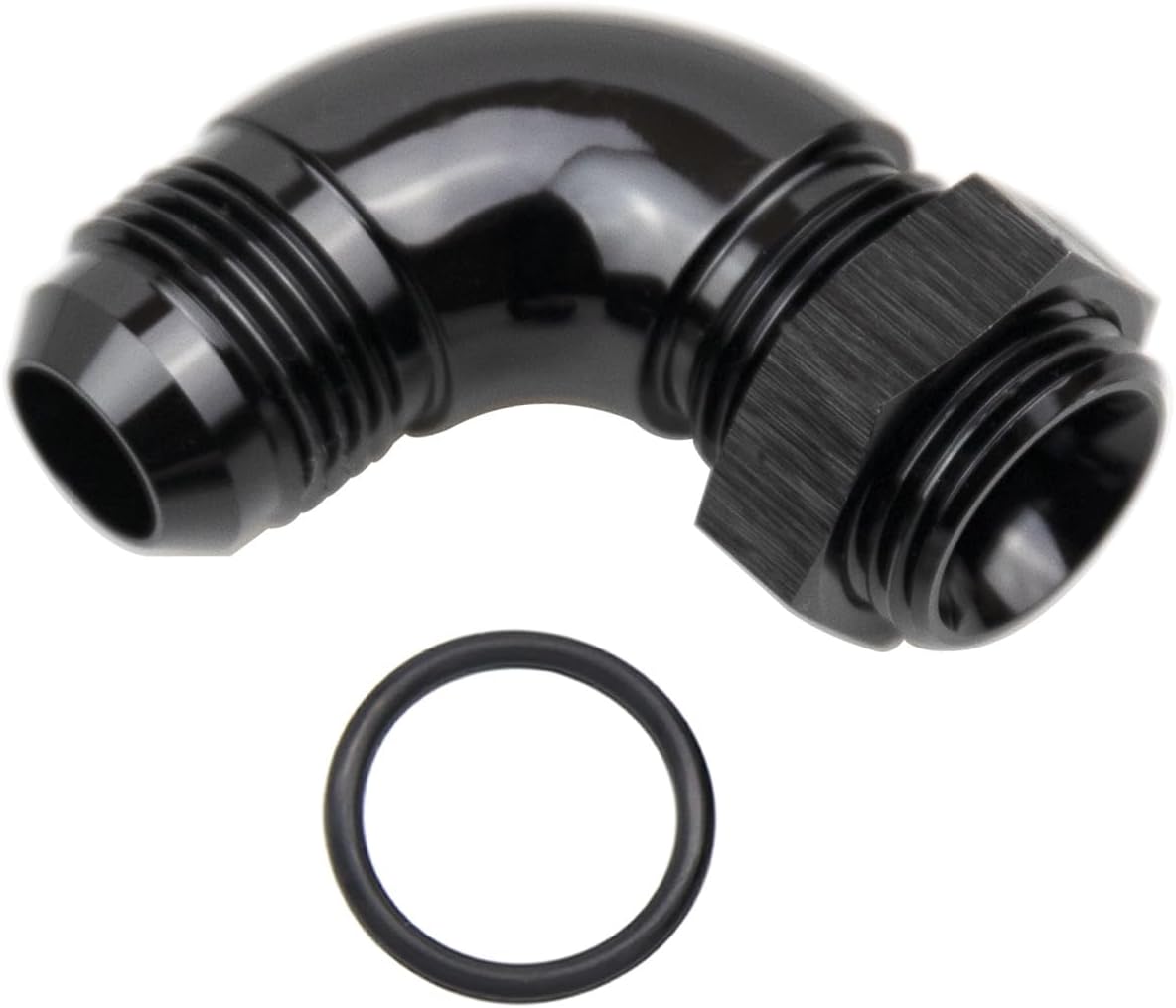 Adaptador 10AN macho a ORB negro aluminio