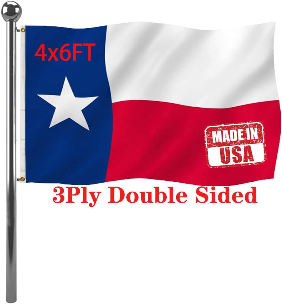 Bandera Texas doble cara 4x6ft resiste UV 2 ojales