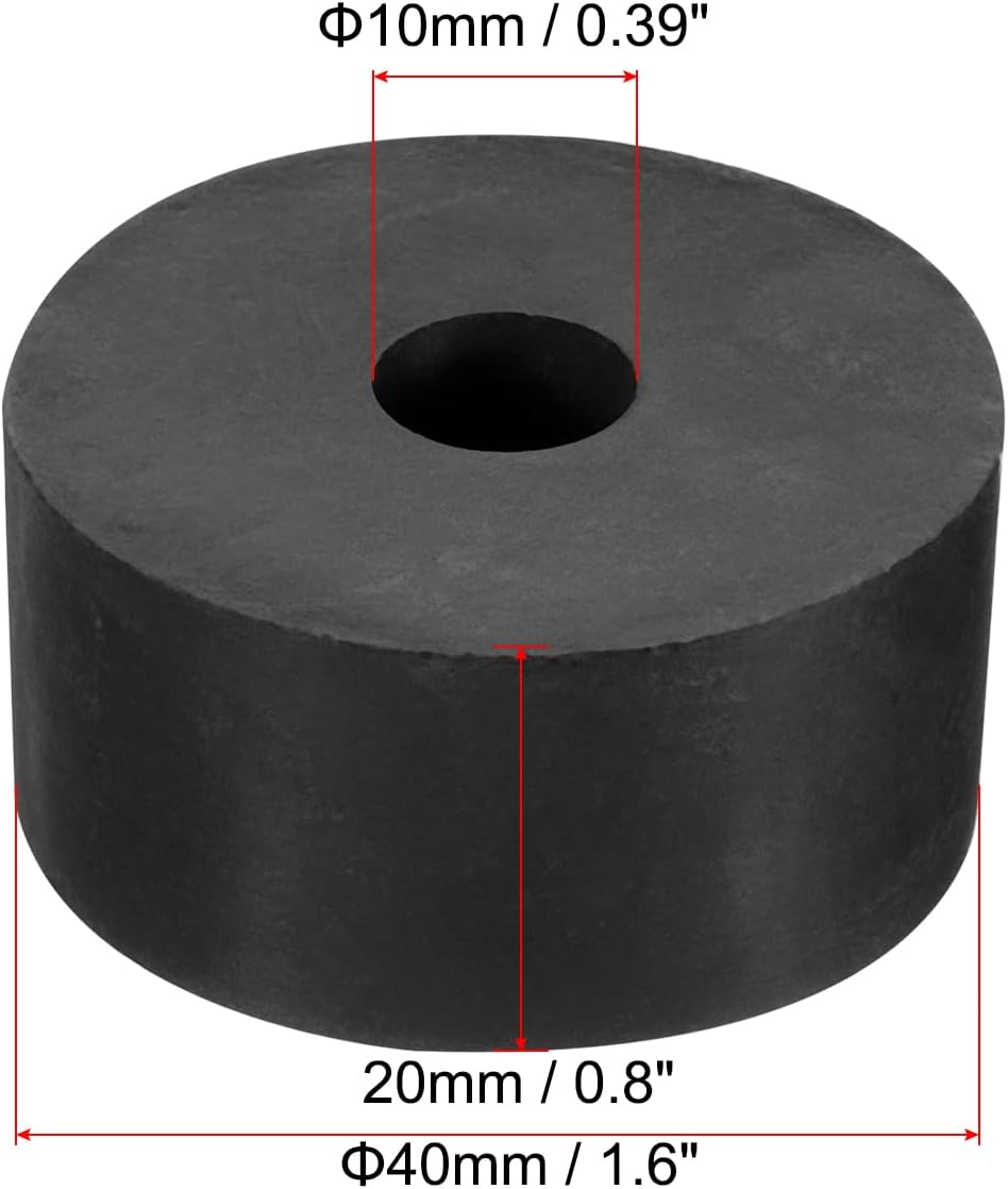 Espaciador goma neopreno 6 pzas 1.6pulg diam ext 0.39pulg diam int