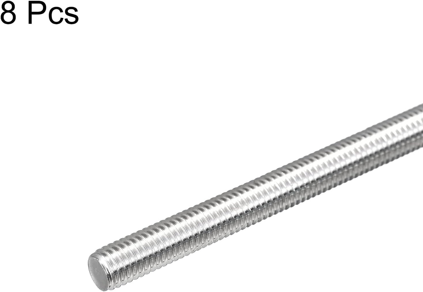 Varilla roscada M8 304 acero inox 9.843pulg paquete 8