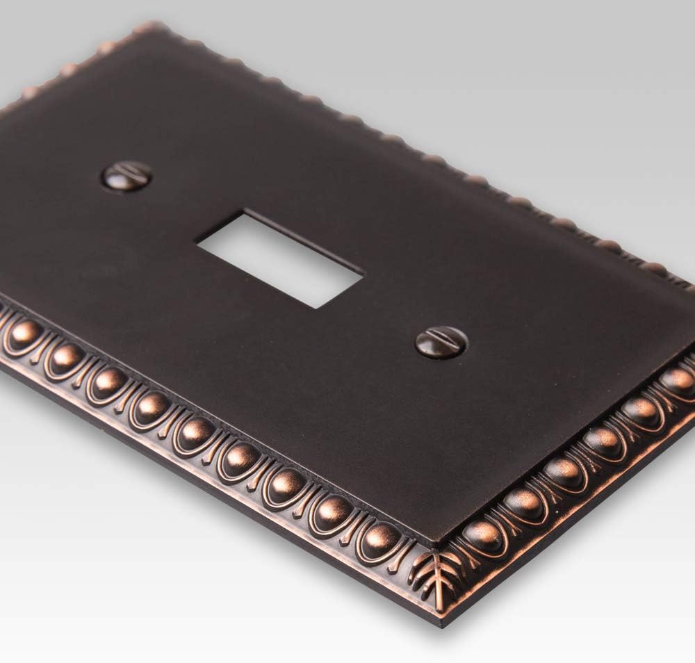 Placa pared metal fundido doble palanca bronce envejecido