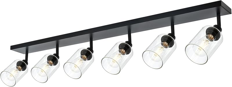 Foco techo metal 6 luces ajustables baño negro