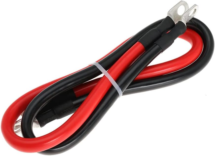 Set cables batería 4AWG 3.3pies 40" con terminales 3/8