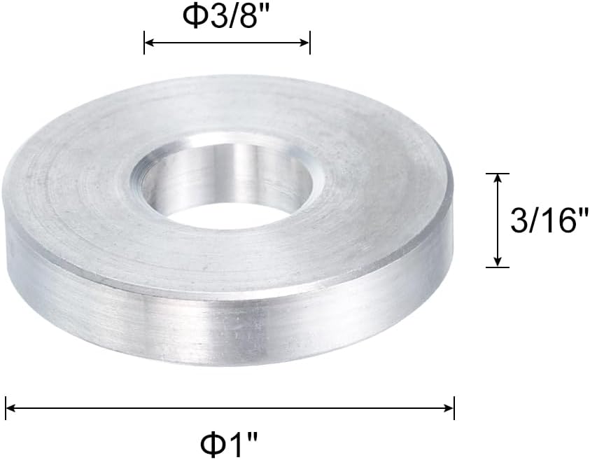 5 Pzas Espaciador Aluminio 3/8x1x3/16 Redondo para Tornillos 3/8
