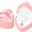 Caja colgante corazón flor terciopelo rosa regalo boda