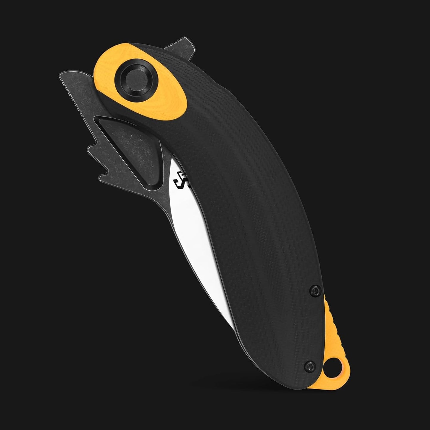 Cuchillo plegable EDC acero AUS-10 G10 amarillo