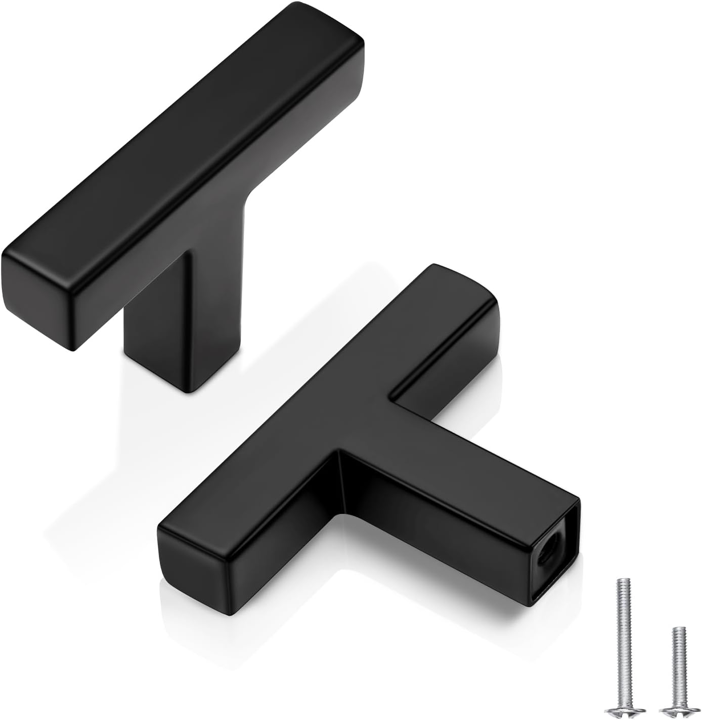 20 Manijas Acero Inox Negro Mate Tornillo Unico