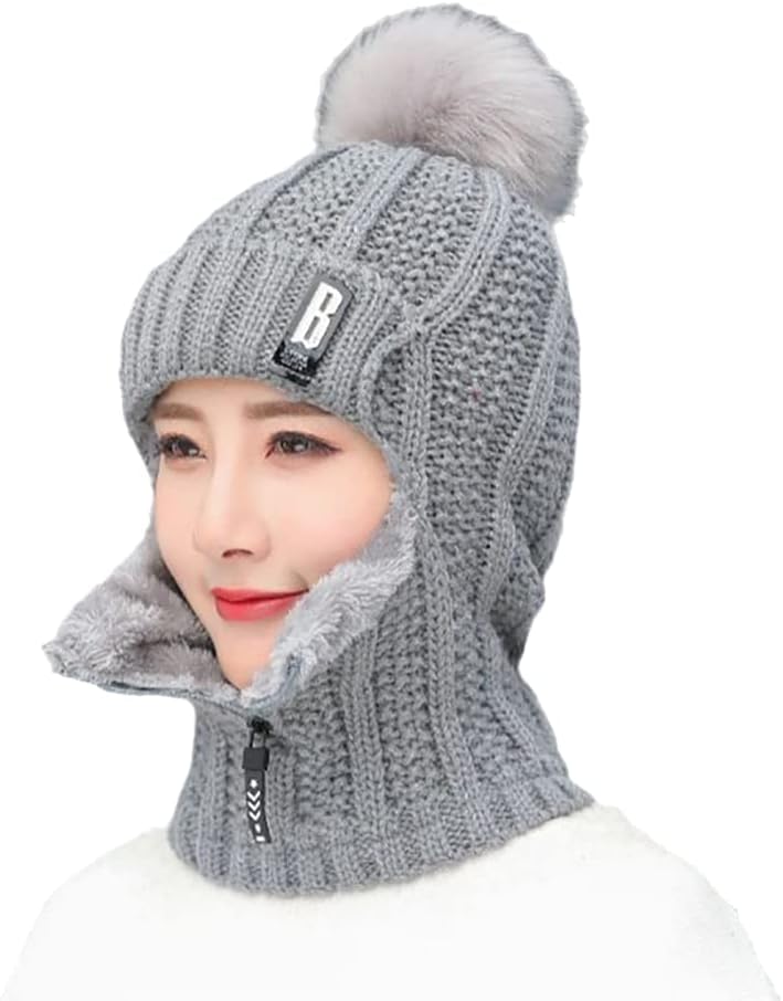 Gorro polar mujer invierno bufanda y máscara