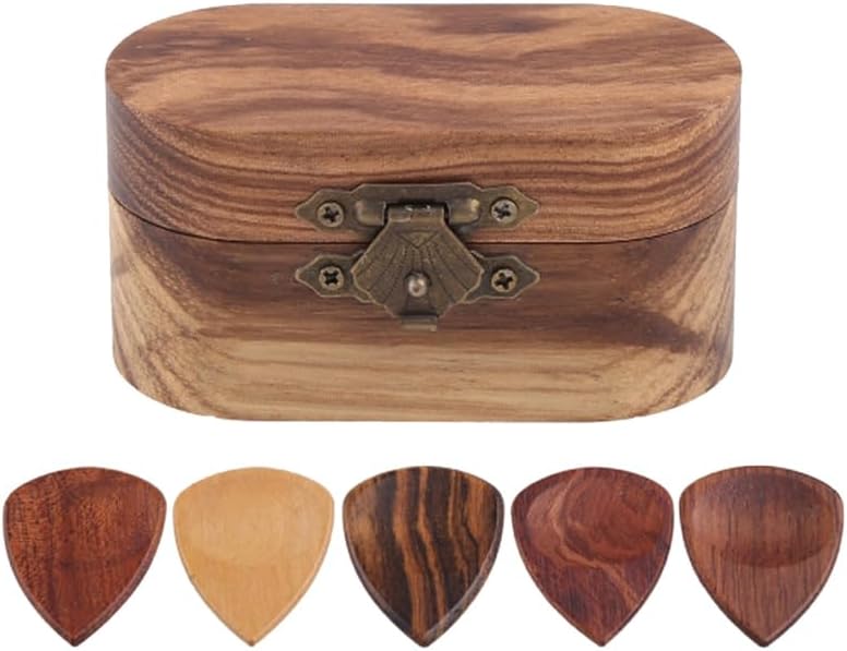 Caja almacenamiento púas guitarra plástico 5 pzas
