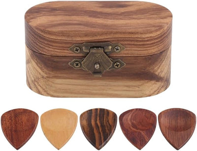 Caja almacenamiento púas guitarra plástico 5 pzas