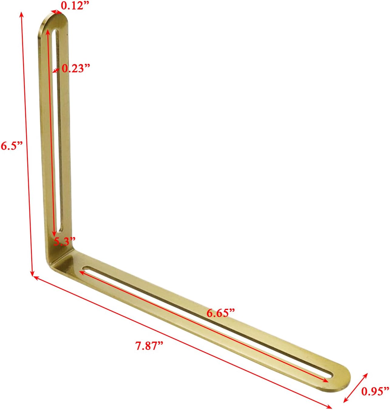 Soportes L acero inox doble ranura 7.87x0.95x6.54"