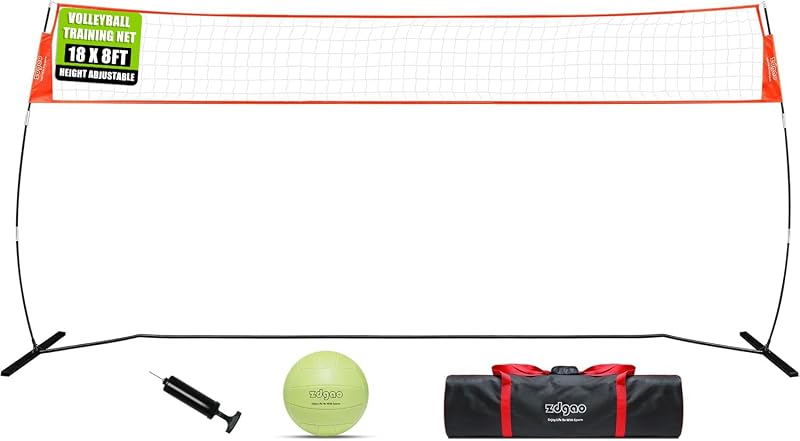 Red voleibol portátil 12/18ft ajustable con bolsa transporte
