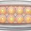 Marcador rectangular ámbar 12 LED luz sellada acero inox