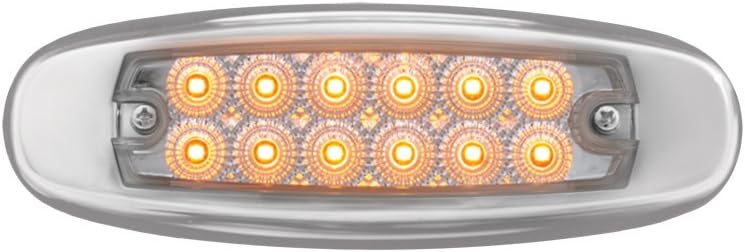 Marcador rectangular ámbar 12 LED luz sellada acero inox