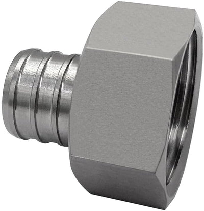 Adaptador manguera PEX acero inox 1/2 a conector GHT 3/4