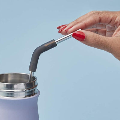 Set 4 Pajitas Acero Inox con Popotes y Cepillo Flexible Sin BPA