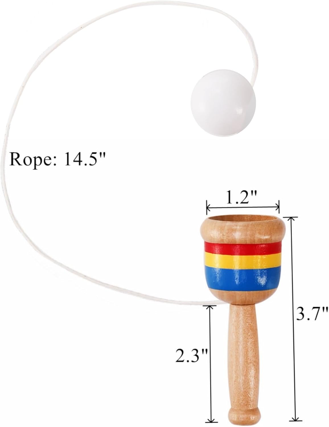 Set 12 pelotas madera taza cuerda juguetes vintage niños