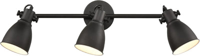 Aplique pared industrial 3 luces metal negro mate