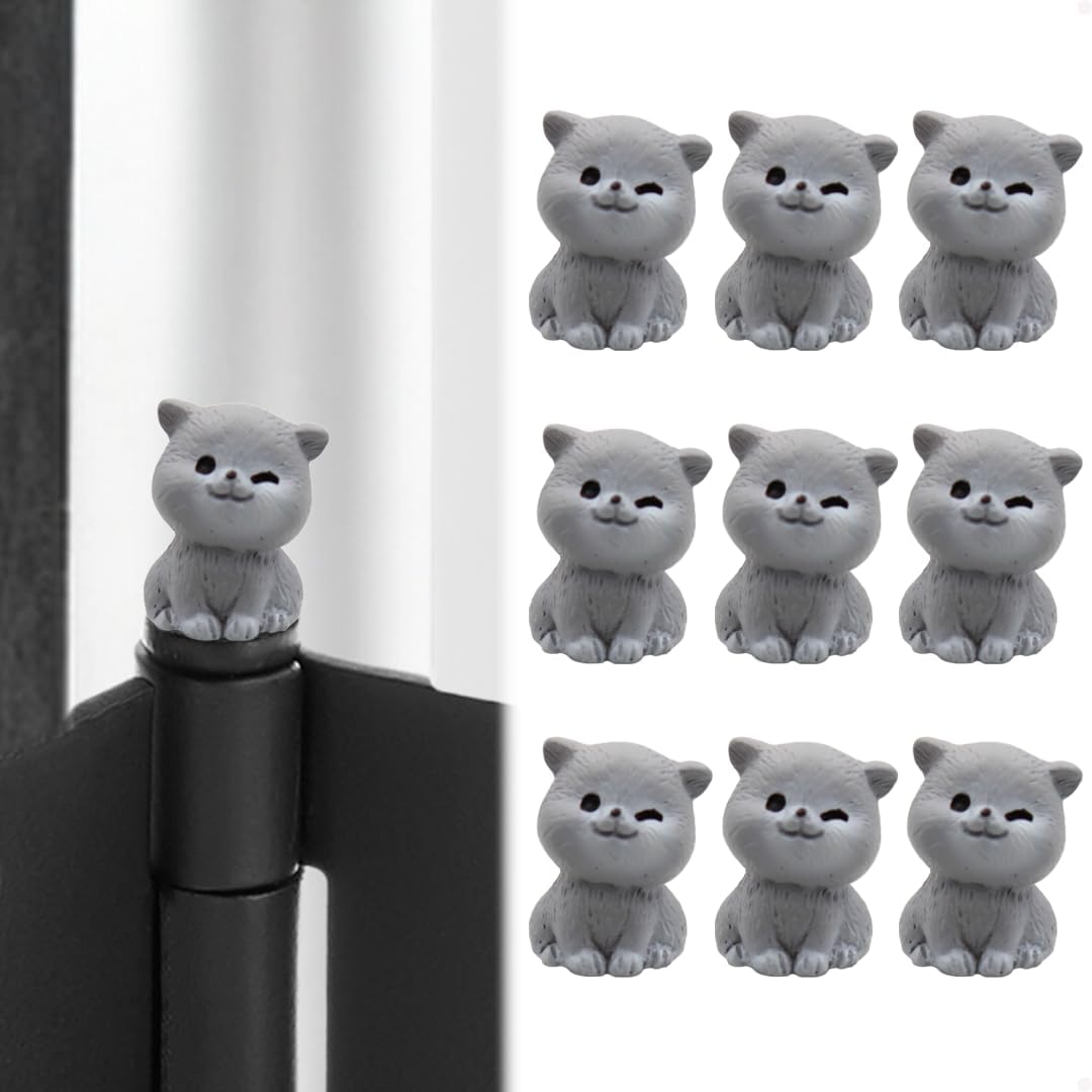Cabezas bisagra puerta gato gris magnéticas juego 9