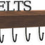 Organiz. cinturón madera pared para hombre 9.8" marrón