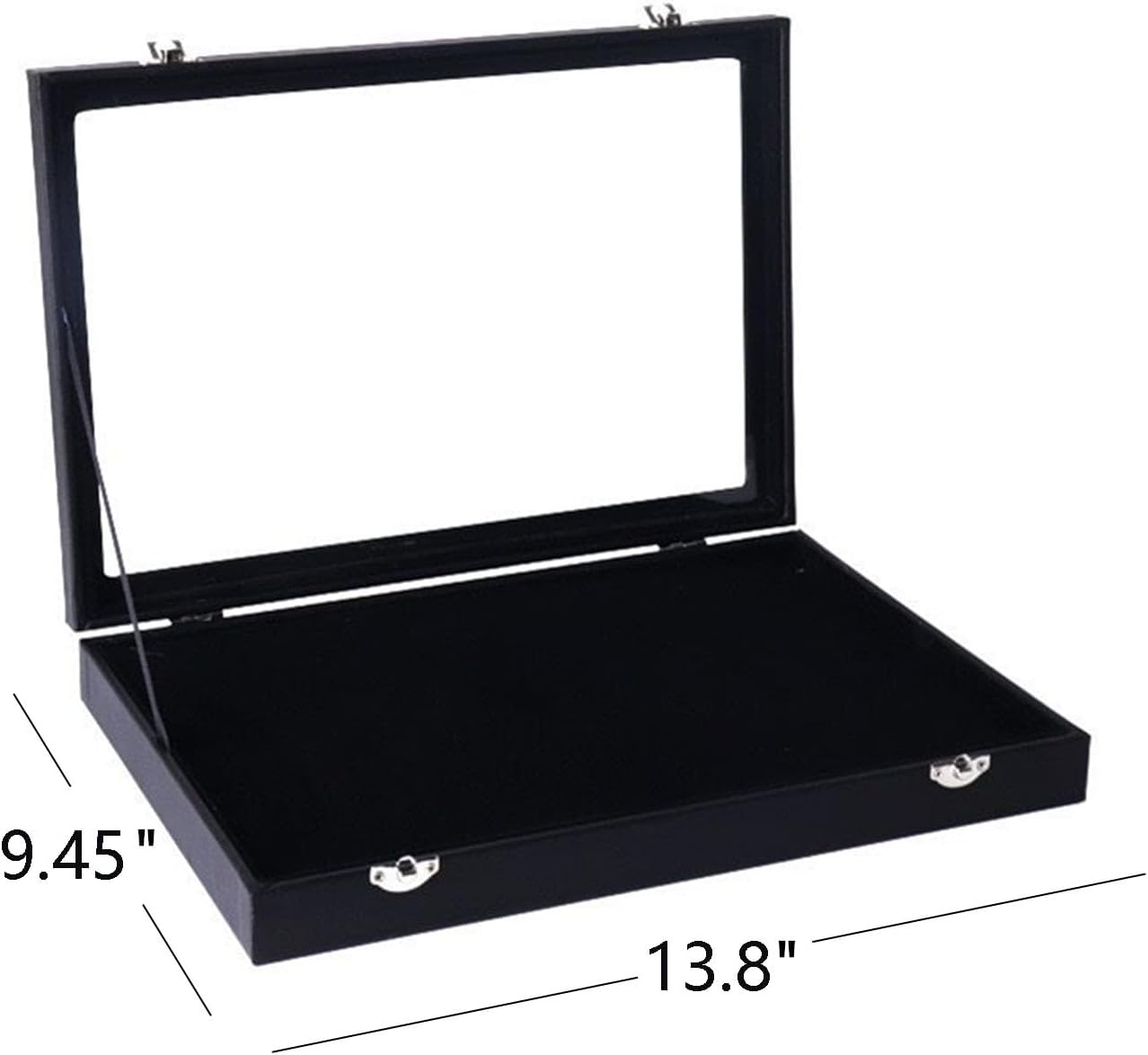 Caja almacenamiento broche 13.8x9.45" vitrina joyas negro