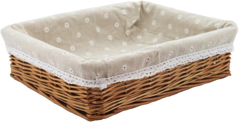 Cesta mimbre rectangular para artes y manualidades