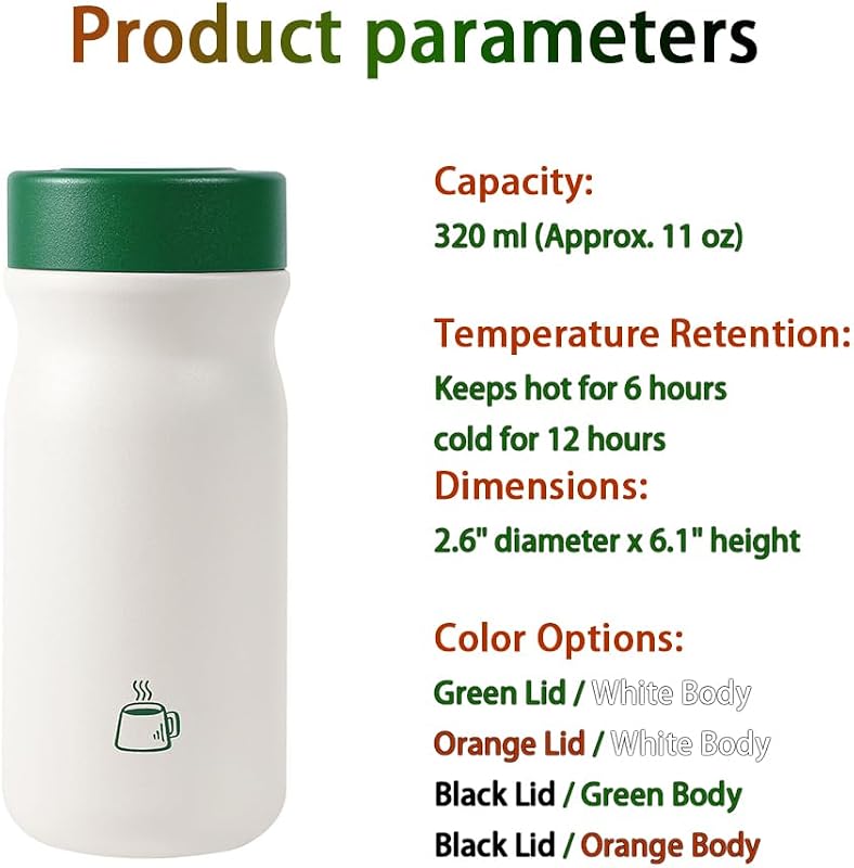 Botella agua 11oz acero inox 316 vacío a prueba fugas