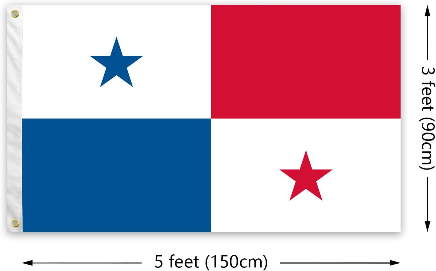 Bandera Panamá 3x5ft ojales latón doble costura decoración fiestas