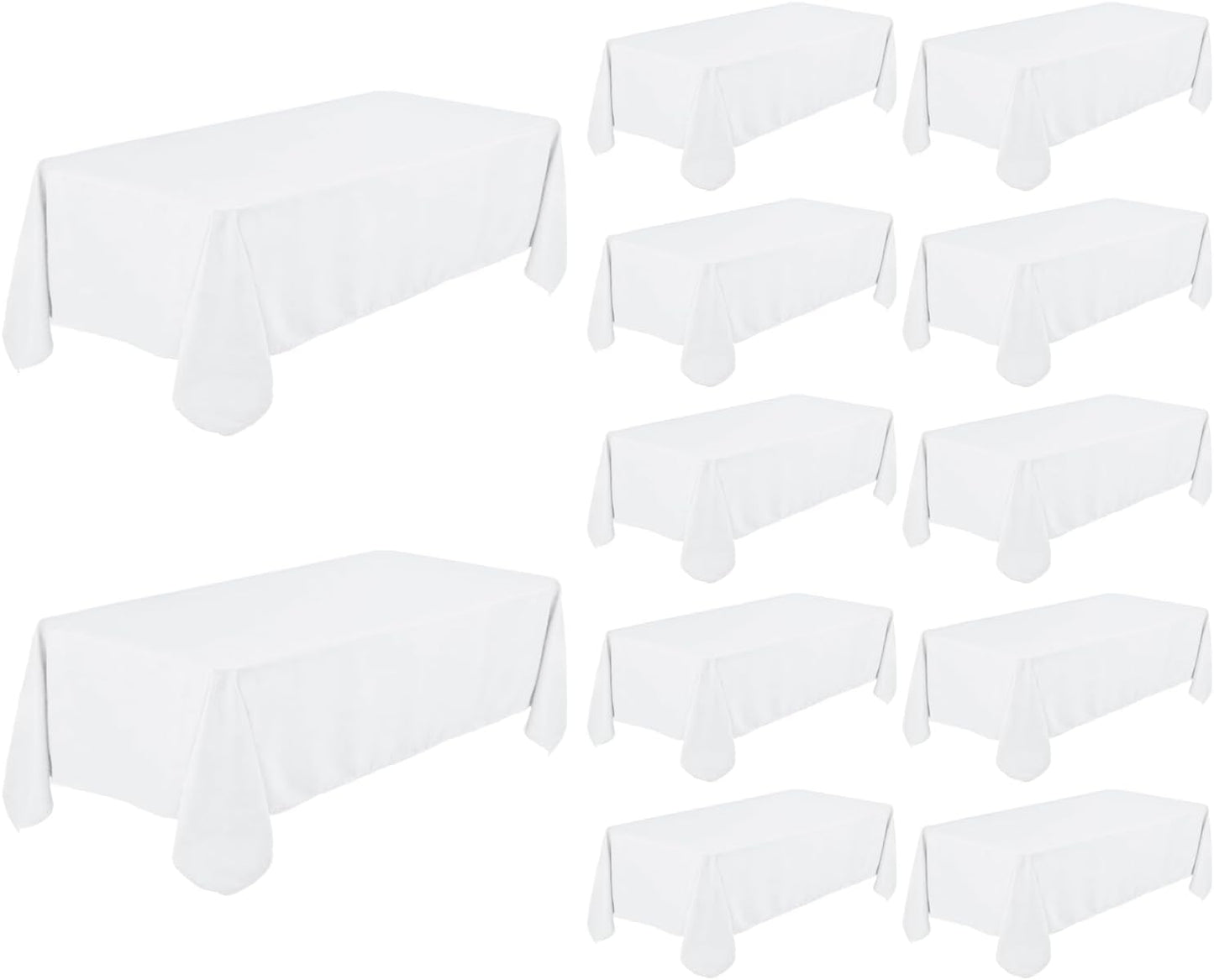 12 Manteles Blancos 6x102pulg Tela Poliéster Bodas
