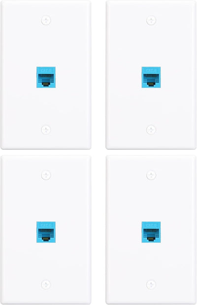 Placa pared Ethernet 1 puerto acoplador Keystone RJ45 hembra azul