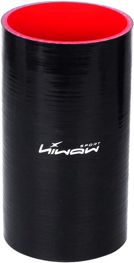 Manguera silicona 8" 4 capas larga recta negro rojo