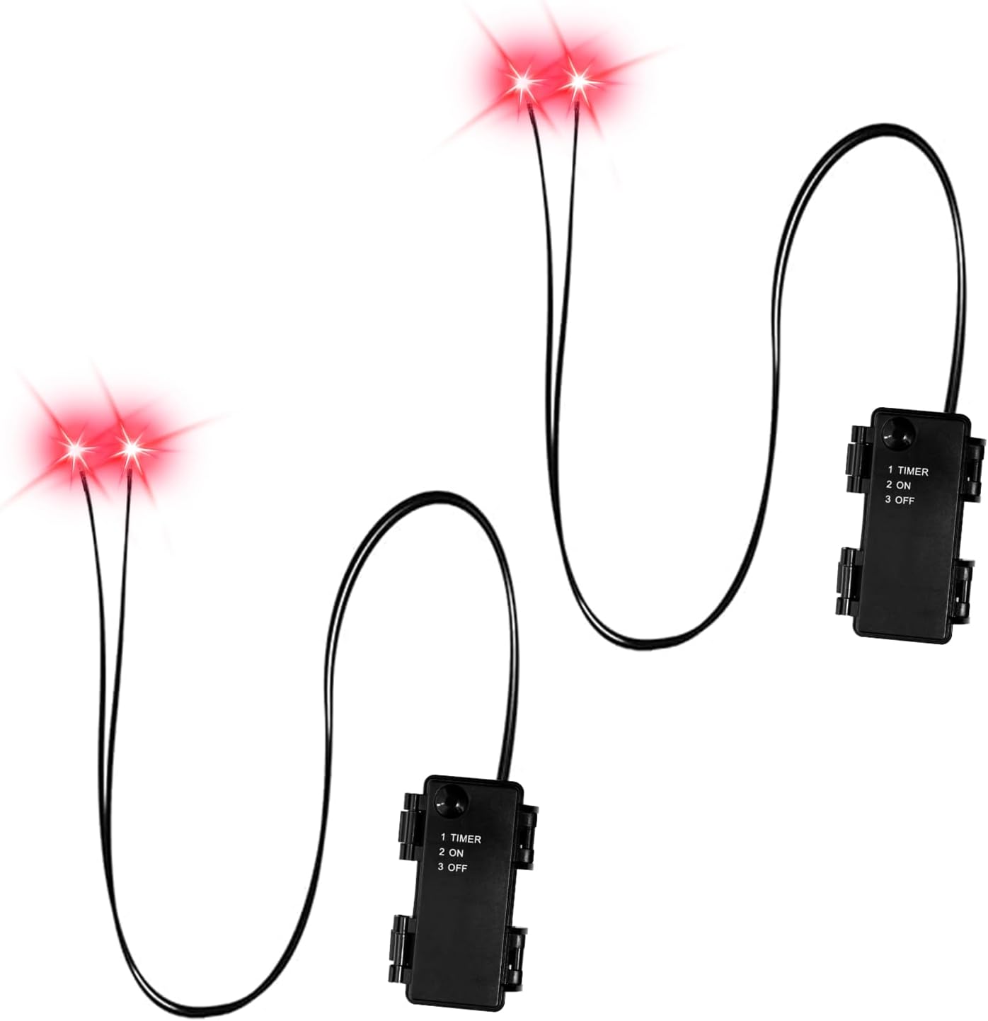 Ojos LED brillantes con temporizador 2 pzas para Halloween