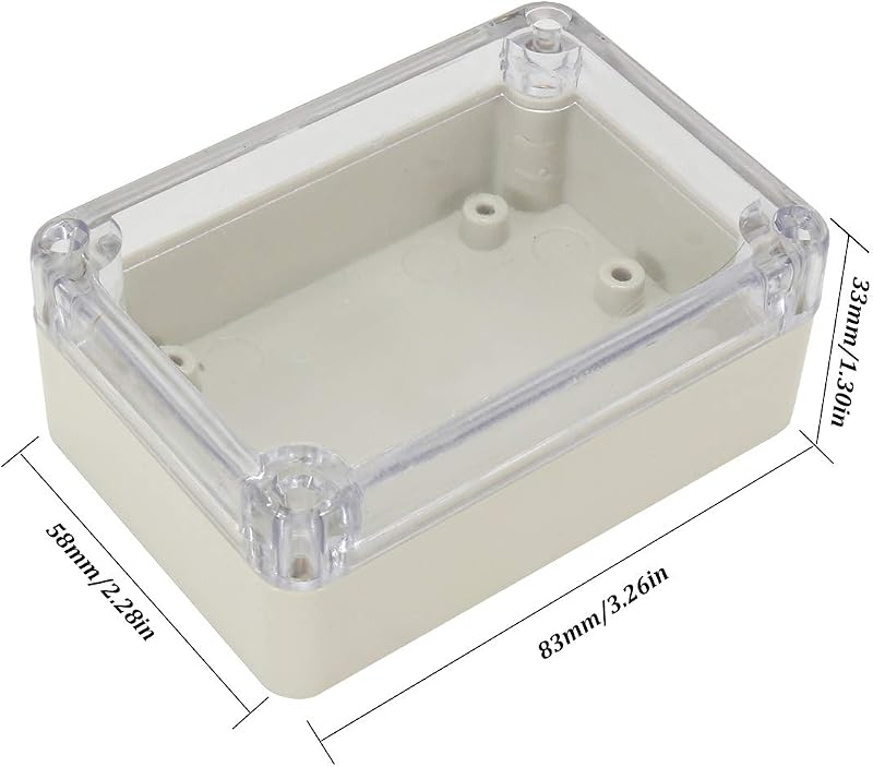 Caja eléctrica ABS IP65 impermeable con cubierta transparente gris