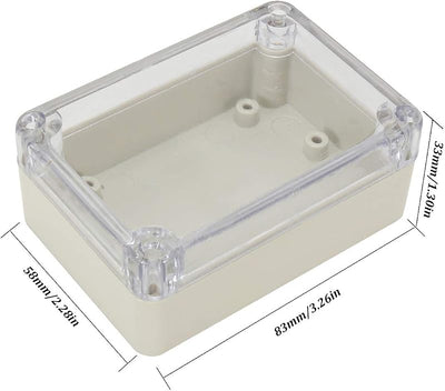 Caja eléctrica ABS IP65 impermeable con cubierta transparente gris