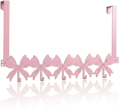 Organizador ganchos rosados para puerta decorativo