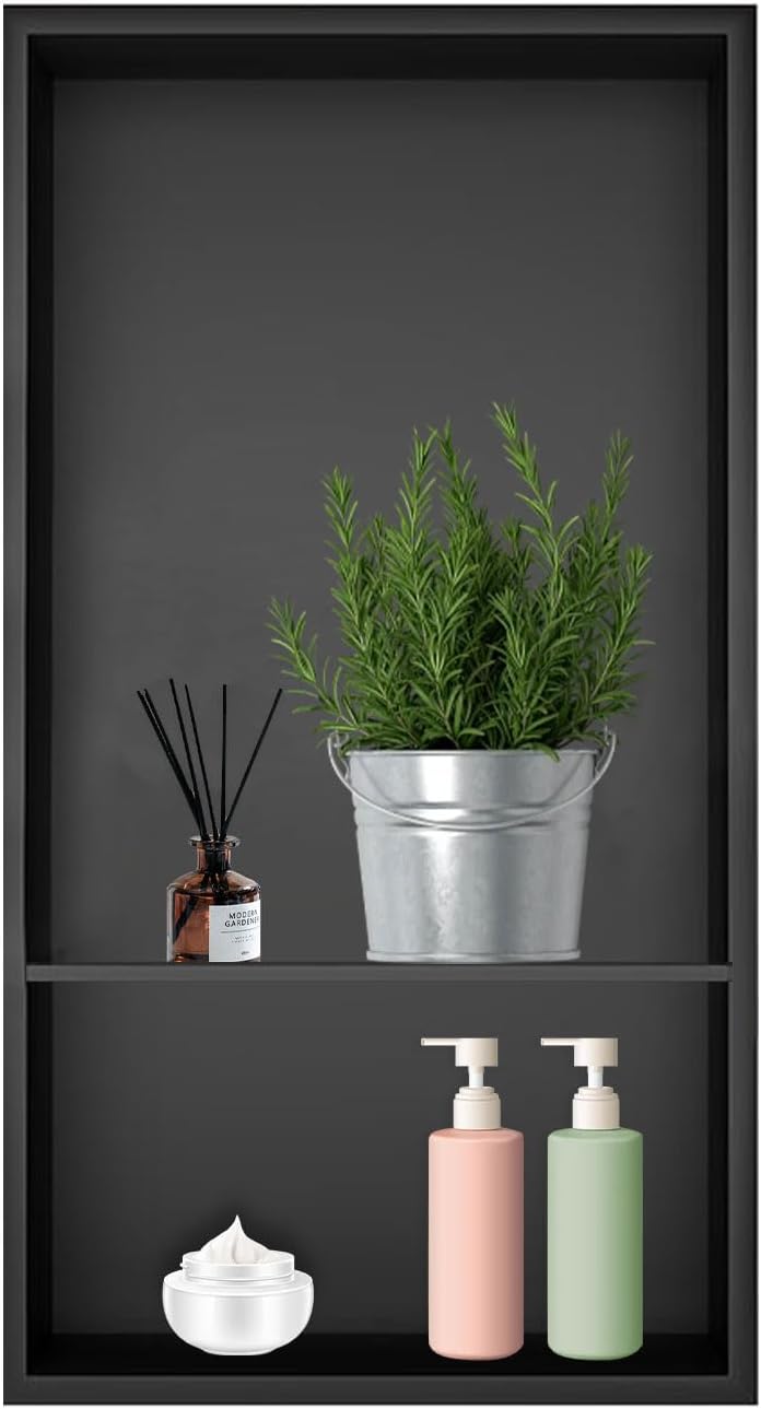 Nicho ducha acero inox sin azulejos con estantes