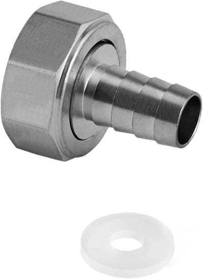 Manguera acero inox 1/2x3/4 pulg adaptador giratorio jardín